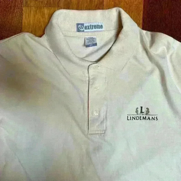 VINTAGE | Men’s cream long sleeve polo branded Lindemans size XL - Picture 5 of 5